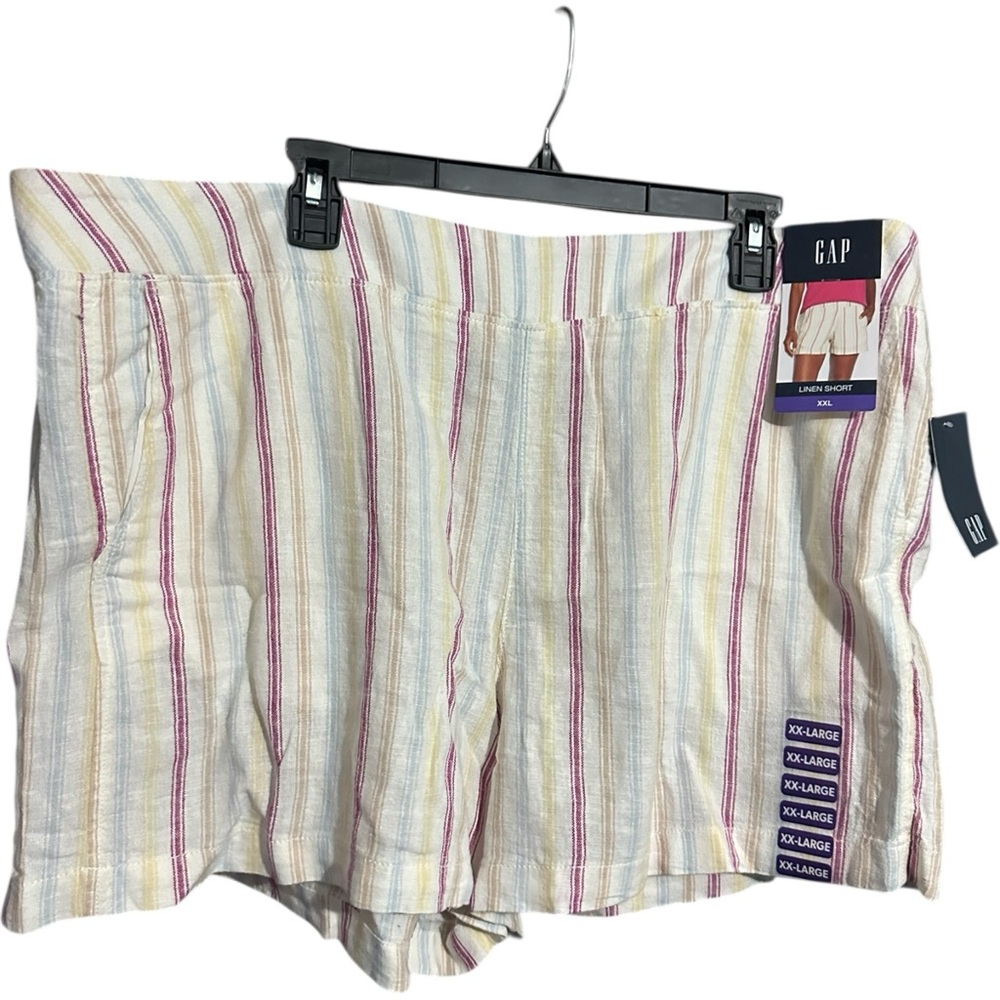 Gap Linen Shorts Dotted Sun Stripe Multicolor NWT Size XXL
